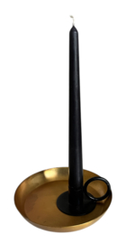 Kandelaar blue gold / zwart 15x4cm VE4