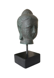 Buddha grijs oxi  op stand 6x6x16cm