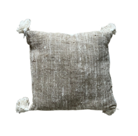 Kussen linnen dark naturel + vulling ca. 40x40cm