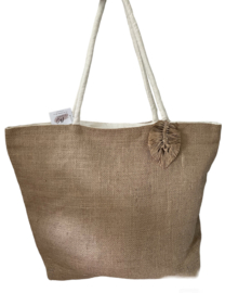 Tas met veer naturel ca. 30x50cm