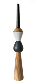 Kandelaar Pelle naturel/grijs/wit ca. 35cm