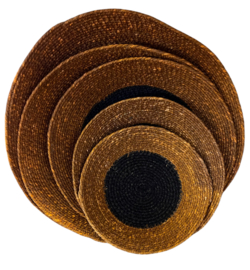 Gras schalen set 5 stuks! oranje/zwart 32x6cm VE2