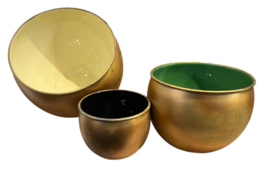 Schalen set 3 stuks! 23x18cm metaal met gekleurde finish binnen in.