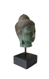Buddha jade/goud op stand 6x6x16cm