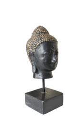 Buddha goud/zwart op stand 6x6x16cm