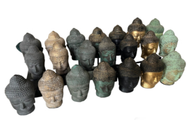 Buddha goud/zwart op stand 8x8x19cm