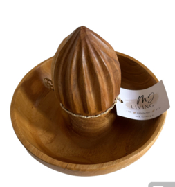 Teak fruitpers ca. 15cm