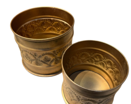 Kaars houder set van 2 stuks! blue gold 15x13cm