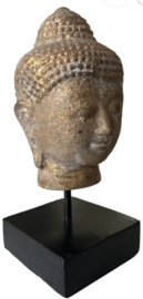 Buddha goud antiek op stand 8x8x19cm