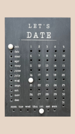 Kalender "Let,s Date" zwart