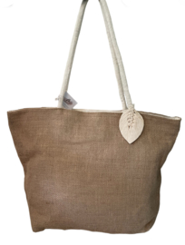 Tas met veer creme ca. 30x50cm