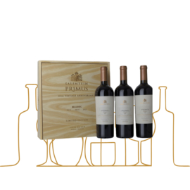 Salentein Primus Malbec 2013, 2014 en 2015, in luxe houten kist