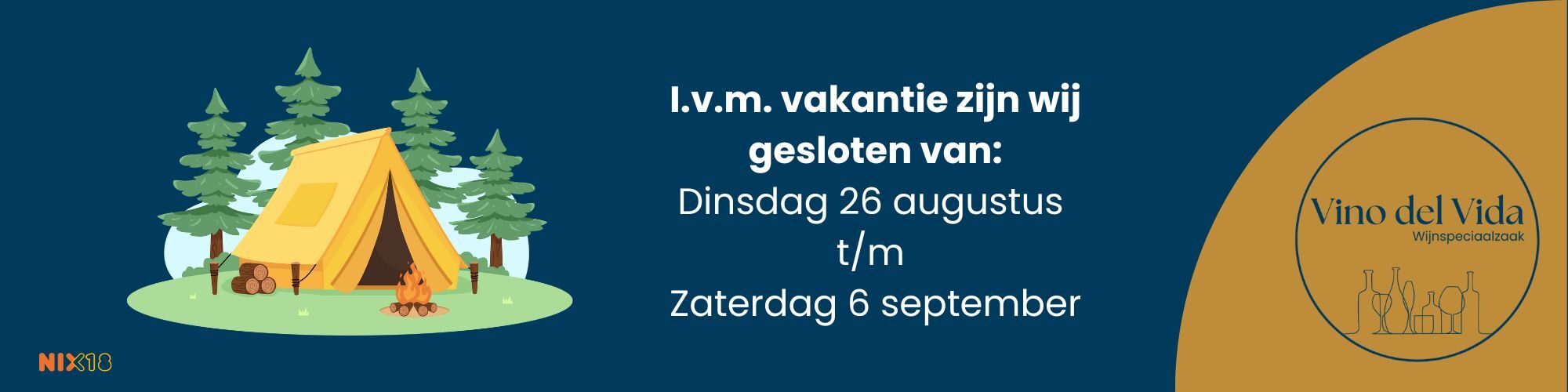 Vakantie sluiting