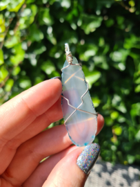 Agate pendant (grey/blue)