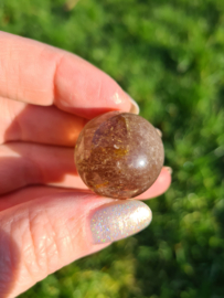 Rutile in quartz mini sphere 2