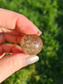 Rutile in quartz mini sphere 3