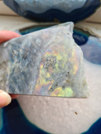 Labradorite half polished (green/rainbow)