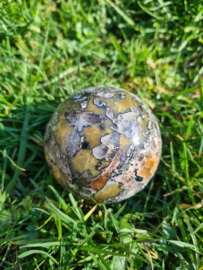 Mosaic chalcedony sphere