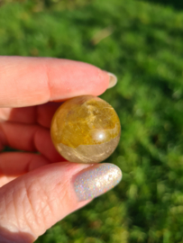 Rutile in quartz mini sphere 1