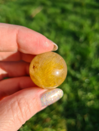 Rutile in quartz mini sphere 4