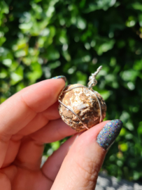 Bergkristal geode Hanger (silver plated)