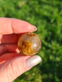 Rutile in quartz mini sphere 7