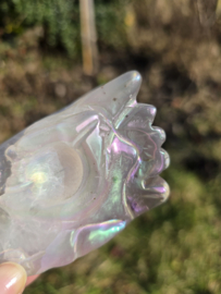 Aura coated agaat draak ( met dendriet )