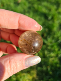 Rutile in quartz mini sphere 2