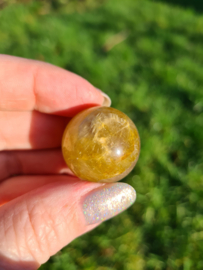 Rutile in quartz mini sphere 1