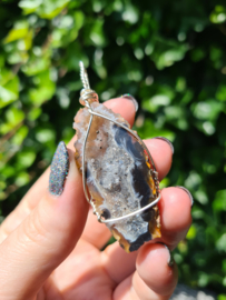 Geode Bergkristal Hanger (silver plated)