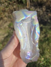 Aura coated agaat draak ( met dendriet )