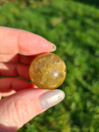 Rutile in quartz mini sphere 1