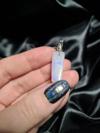 Rainbow moonstone pendant (silver plated)