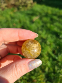 Rutile in quartz mini sphere 1