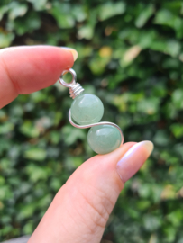 Green aventurine pendant (silver plated)