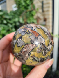 Mosaic chalcedony sphere