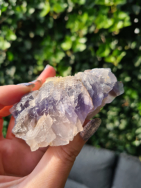 Fluorite with dog tooth calcite (blue)