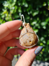 Geode Bergkristal Hanger (silver plated)