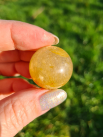 Rutile in quartz mini sphere 4