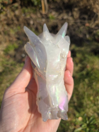 Aura coated agaat draak ( met dendriet )