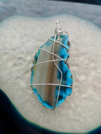 Agate pendant (dark blue/grey)