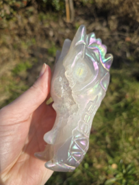 Aura coated agaat draak ( met dendriet )