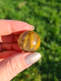 Rutile in quartz mini sphere 7