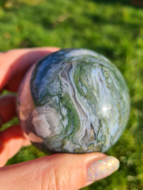 Moss agate sphere 2
