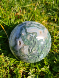 Moss agate sphere 1