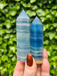 Blue striped onyx tower set