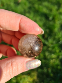 Rutile in quartz mini sphere 2