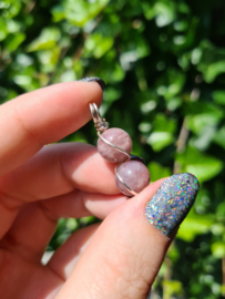 Lavender rose quartz pendant (silver plated)