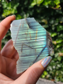 Labradorite half polished (blue striped)