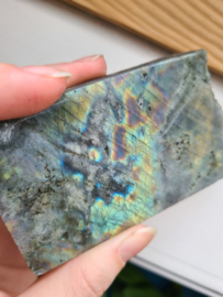 Labradorite half polished (green/rainbow)